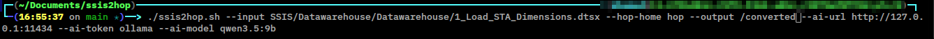 SSIS to Apache hop CLI